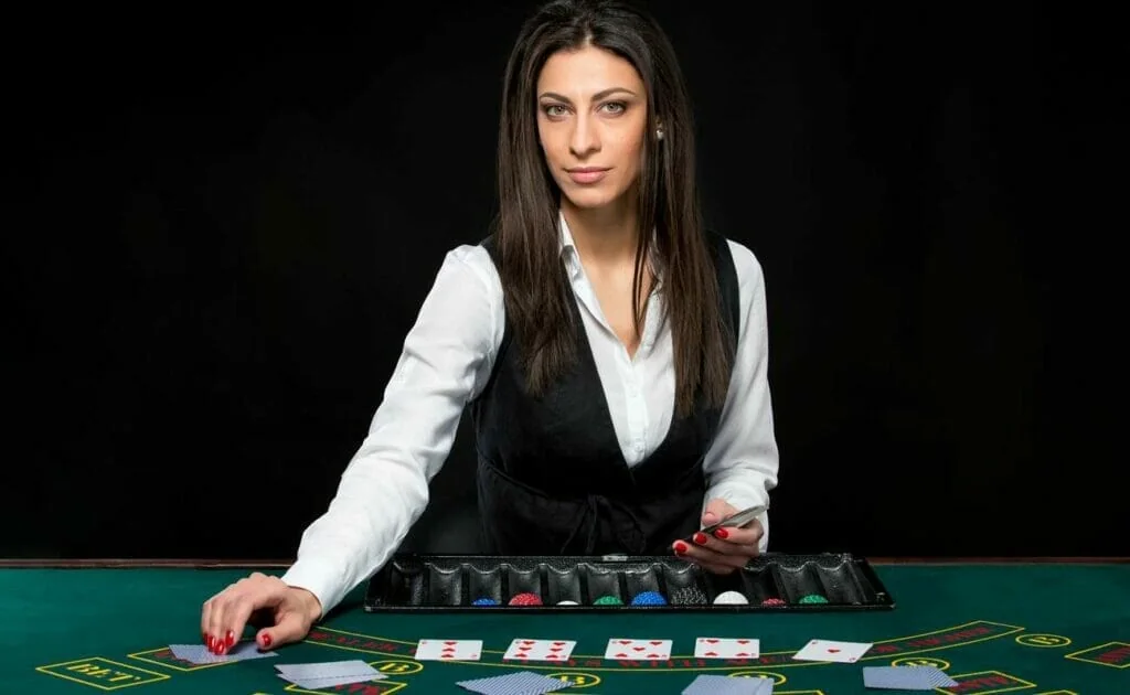 Meja permainan live dengan suasana dealer langsung